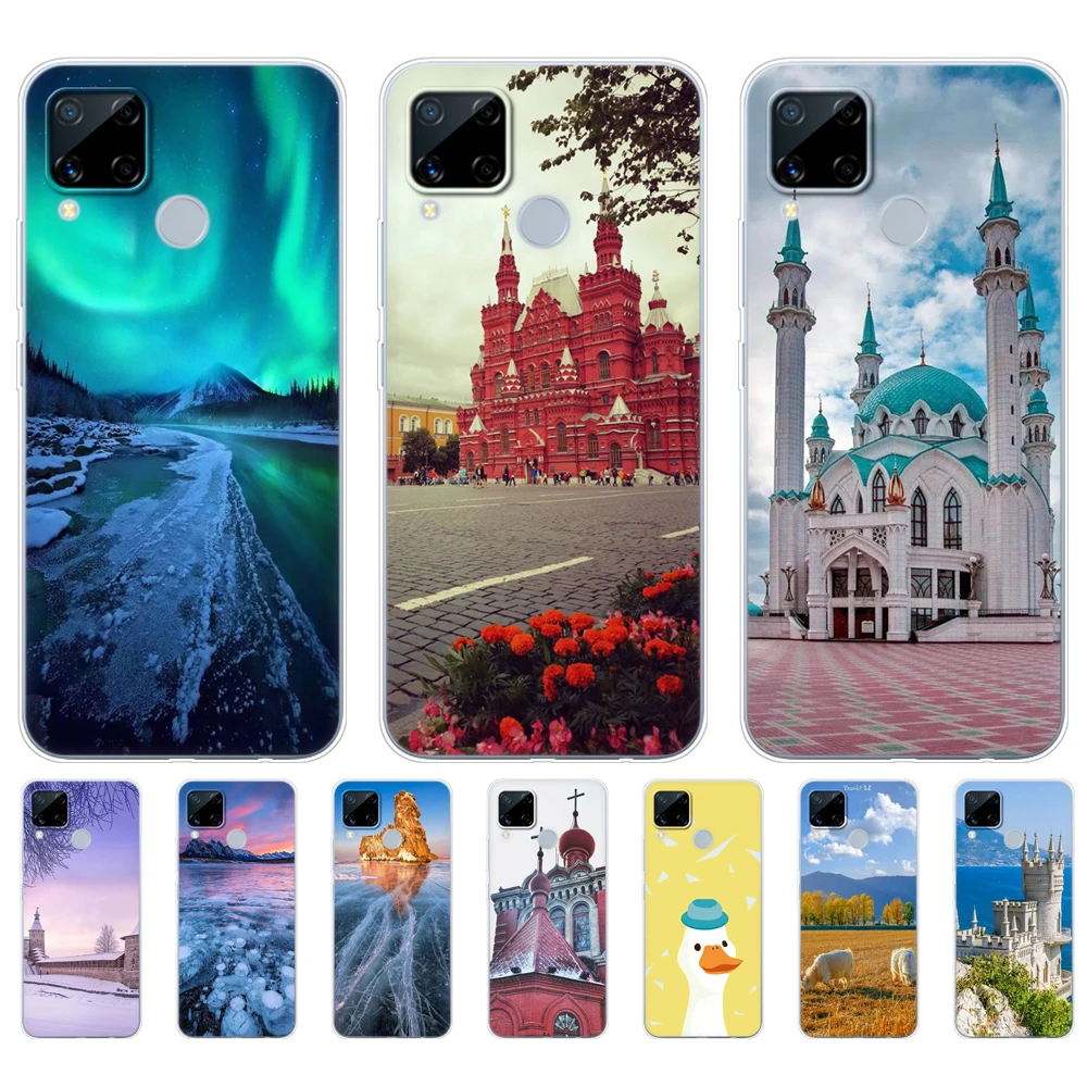 

For Realme C15 Case Soft Silicon TPU Back For OPPO Realme C15 Case RMX2180 C 15 RealmeC15 Phone Cover Coque Capa Funda 6.5inch