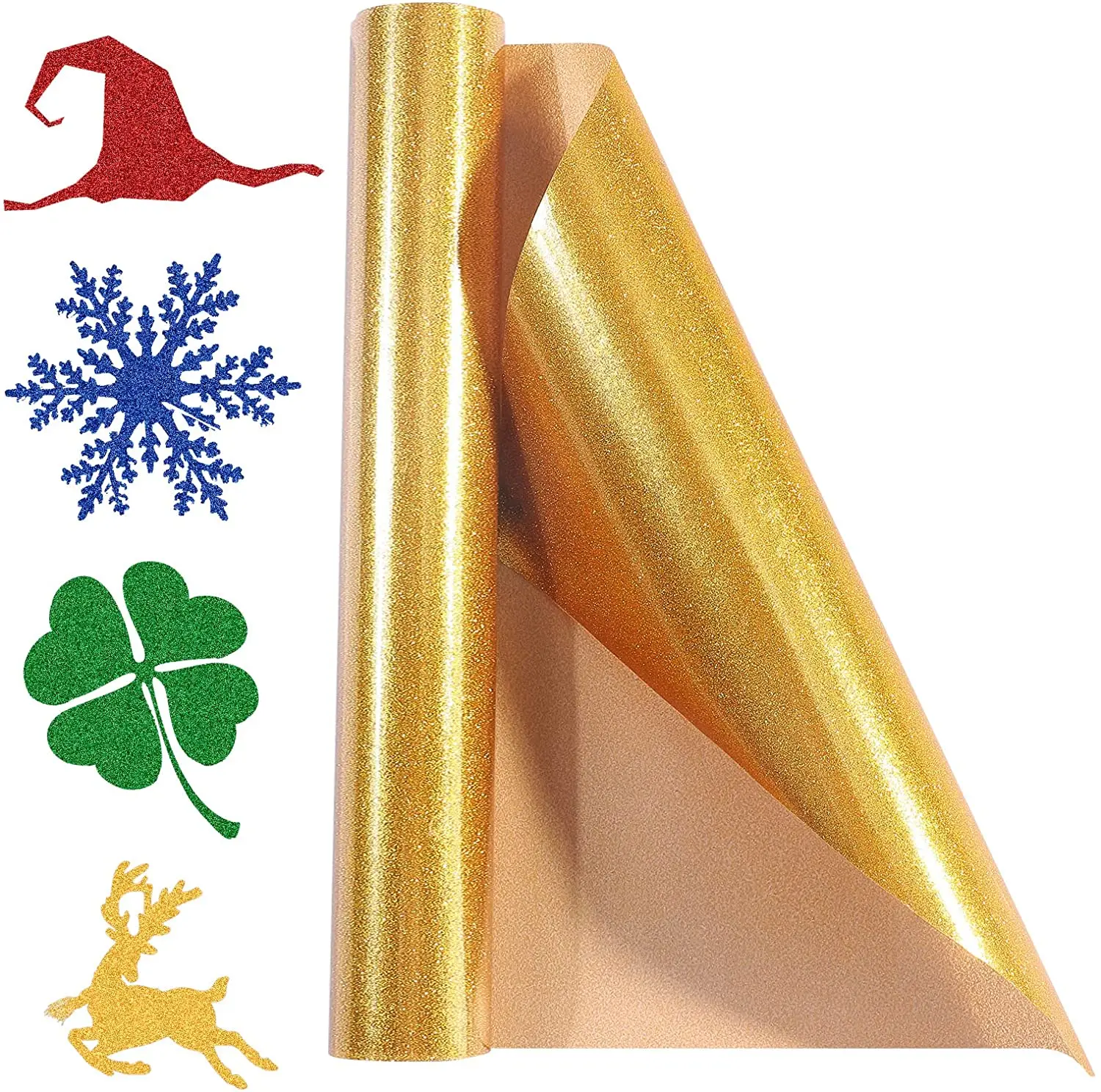 

26 Different Colors Heat transfer glitter vinyl iron on for clothes HTV shirt high elastic decor film easy to cut