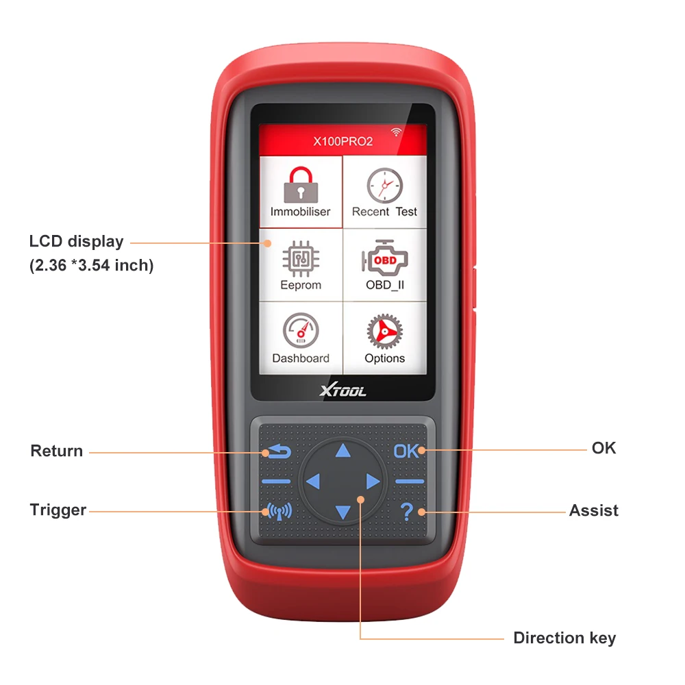 Программатор для автомобильных ключей Xtool X100 Pro2 регулировка пробега Pro 2 включая