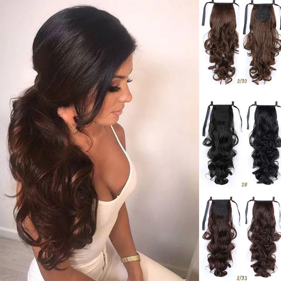 Синтетический конский хвост MUMUPI накладные волосы на заколках парик из