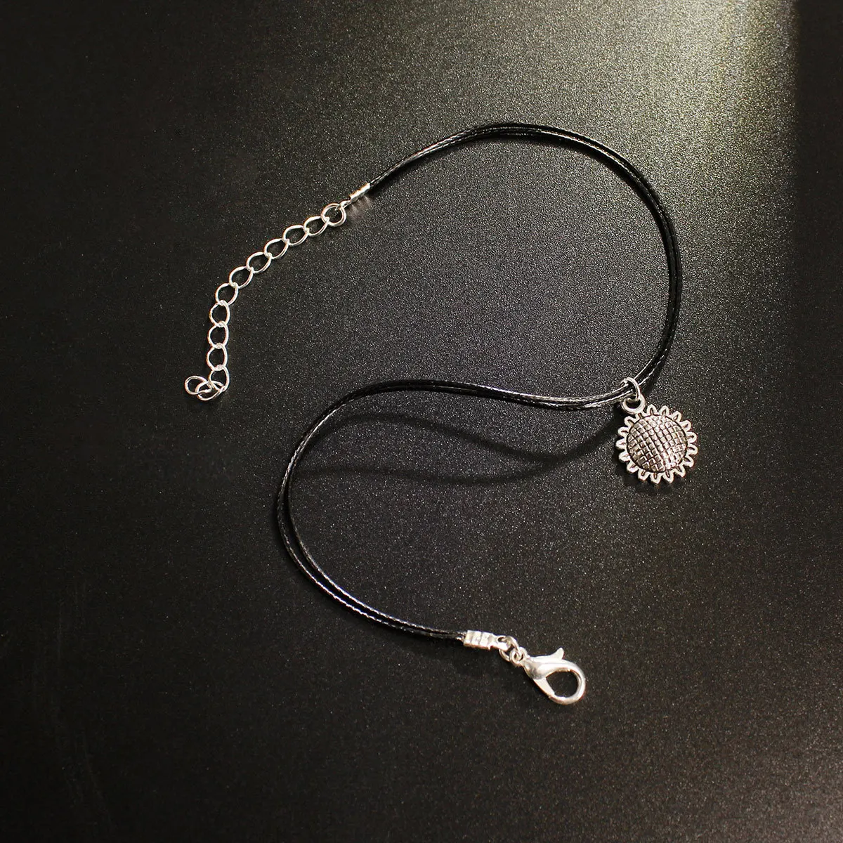 Модные браслеты на ногу в виде подсолнуха Женские Простые индивидуальные черные