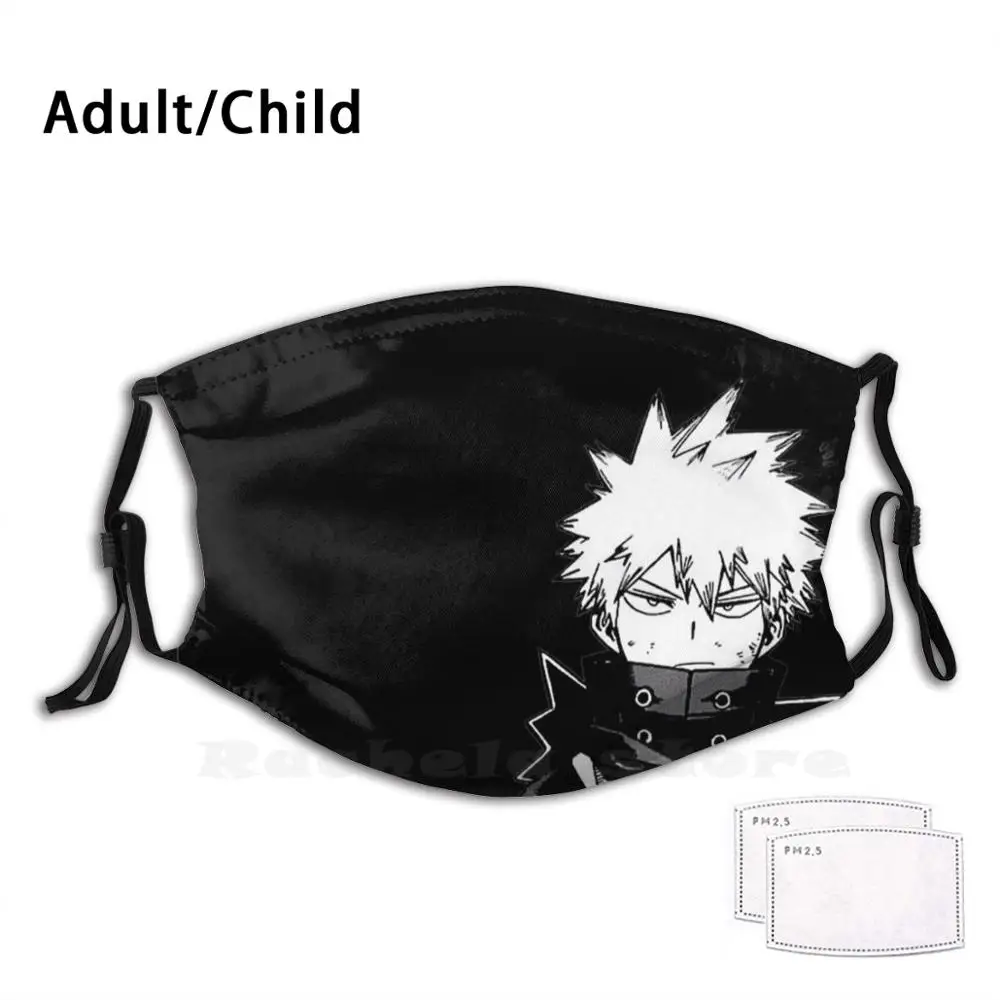 Bakugou моющийся фильтр с принтом маска для рта от пыли Аниме Манга Bakugo Boku No Hero academic All