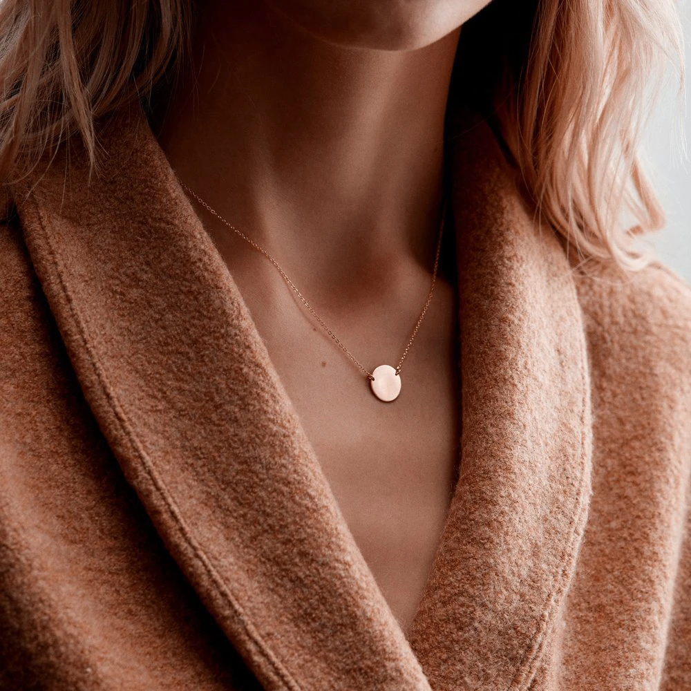 Женское гладкое ожерелье Visunion круглая подвеска из нержавеющей стали 316L