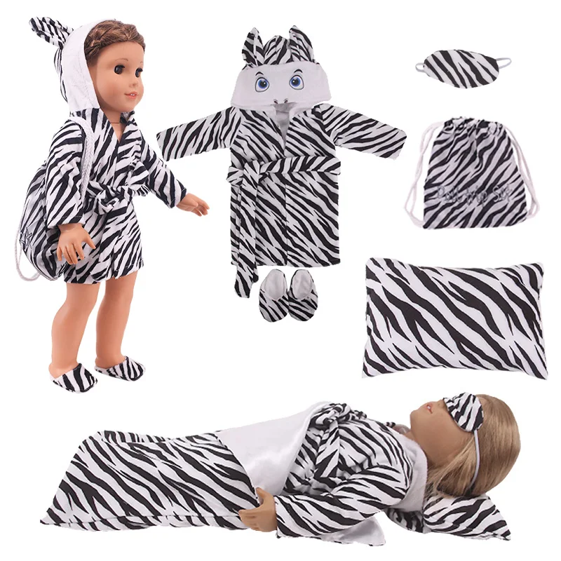 Комплект кукольного халата 6 шт. Одежда для кукол с единорогом/лисой/в форме зебры