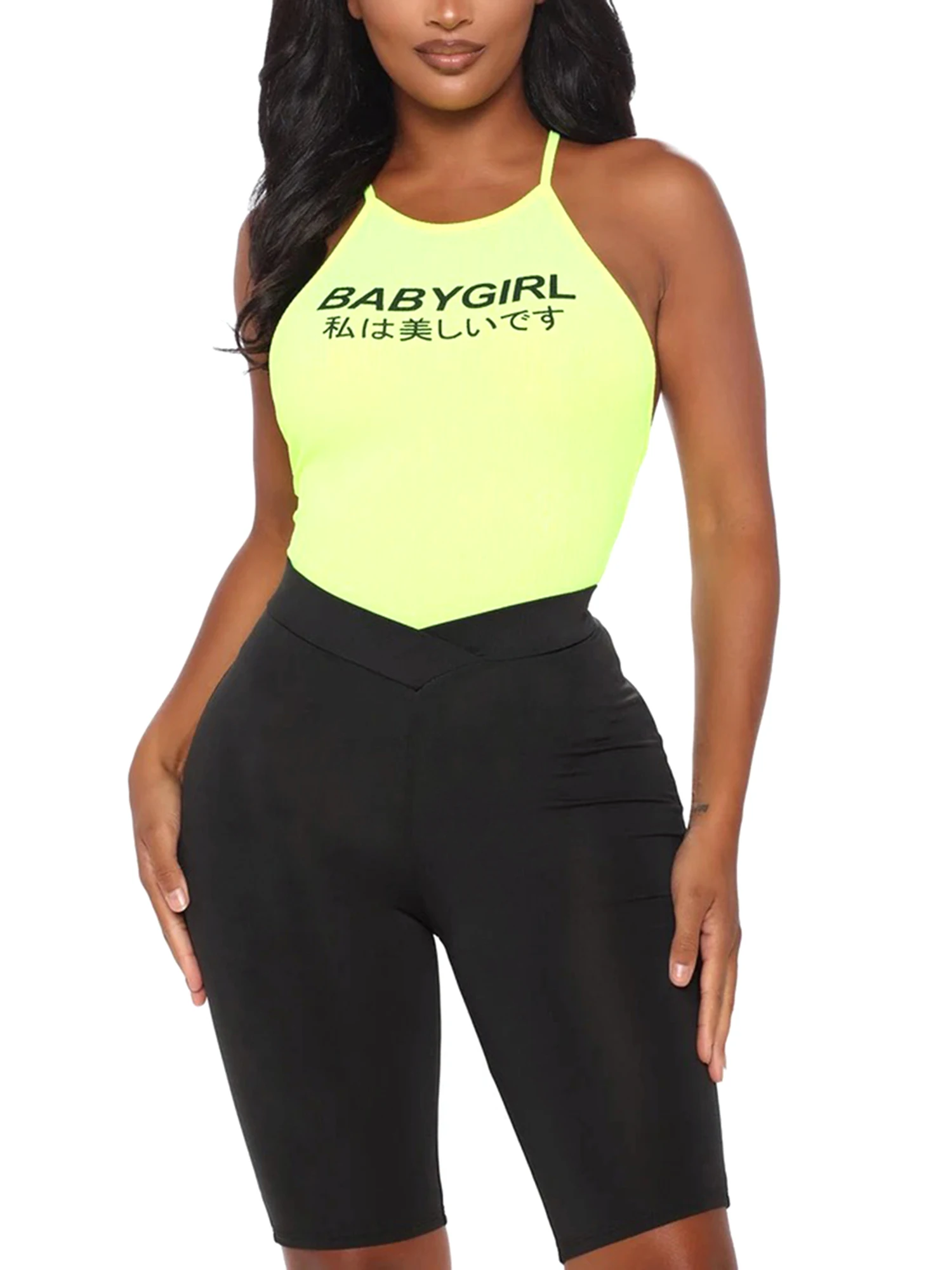 Женские одноцветные узкие штаны шорты V Пояс дизайн простой сплошной Цвет