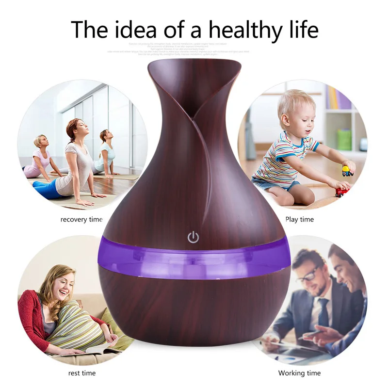 

Humidifier Electric Air Aroma Diffuser Wood Ultrasonic Air Humidifier Essential Oil Aromatherapy Cool Mist Maker For Home
