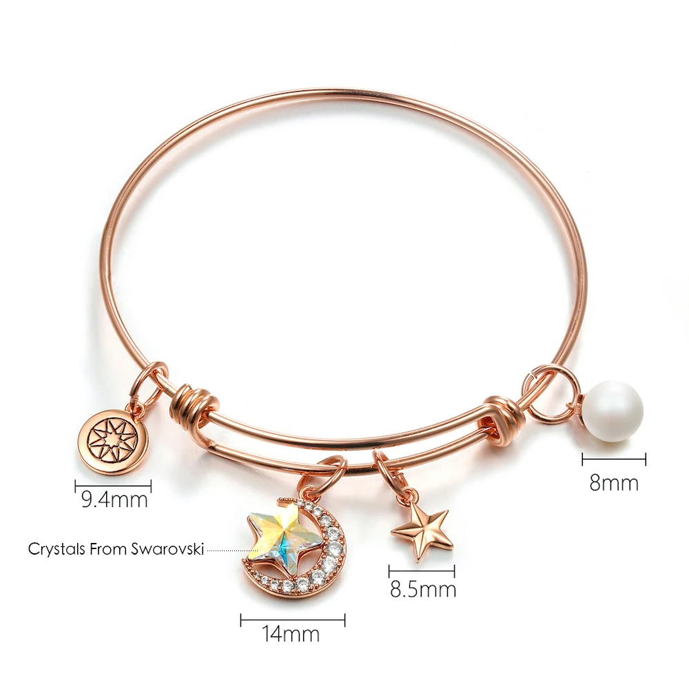 Женский браслет с круглым жемчугом и кристаллами Сваровски|Браслеты| |