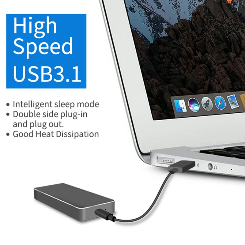 Acasis NVME M.2 SSD HDD корпус Чехол USB3.1 GEN2 10 Гбит/с Мобильный коробка для жесткого диска
