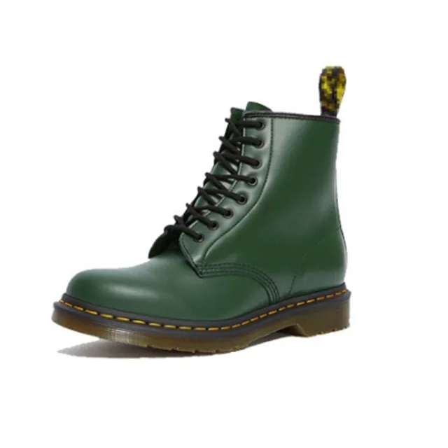 Green Женские ботинки; мужские модные полуботинки martin из натуральной кожи для женщин; повседневные мотоботы на шнуровке; теплые зимние ботинки - Цвет: Green