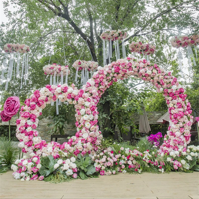 Оригинальный свадебный реквизит кованое железное кольцо арки фон цветы рамка