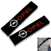 2pcs cotton car badge seat belt shoulder protection cushion for opel astra h g j insignia mokka zafira corsa vectra c d
