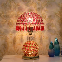 vintage led crystal doome table lamp diamond ball bedside nightstand desk lamp wedding bedroom night light romantic gift