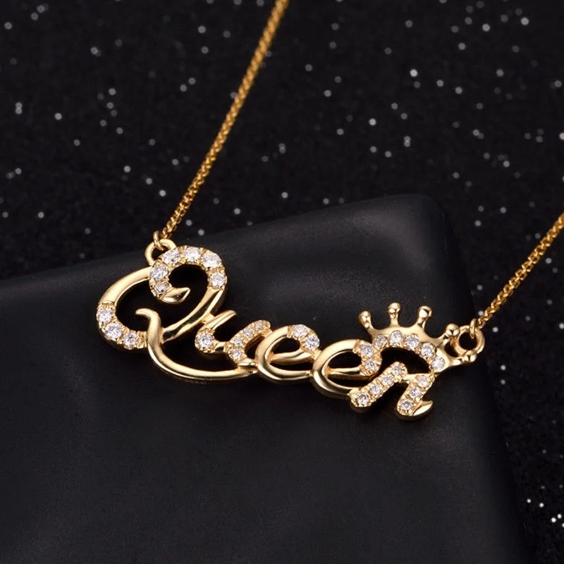 Popular Sweater Necklace Women Clavicle Chain Jewelry Alphabetical Queen Rhinestone Short Music Note Shaped Cute | Украшения и