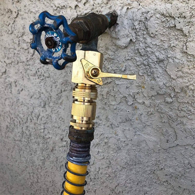 

Garden Hose Quick Connect Solid Brass Quick Connector Garden Hose Fitting Water Hose Connectors 3/4 Inch GHT (4 Sets)