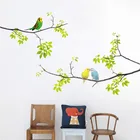 Наклейки на стену из натуральных птиц на дереве, съемные настенные стикеры для детей, гостиной, спальни, украшение для дома