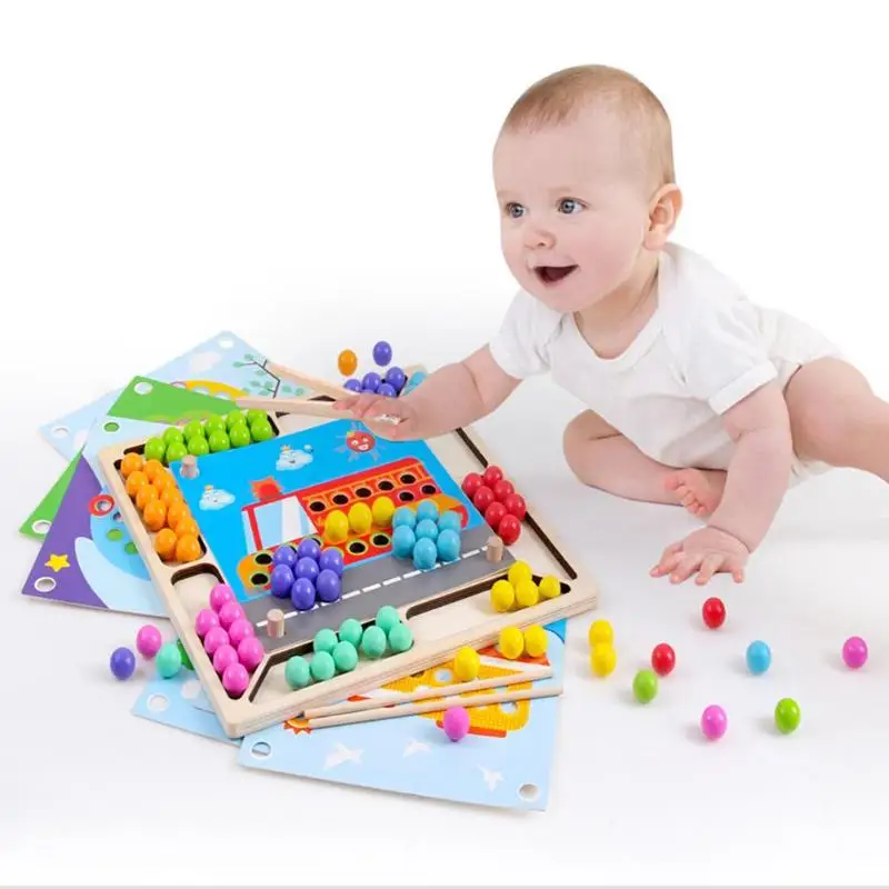 Цветной мультяшный деревянный детский тренировочный интерактивный яркий цвет