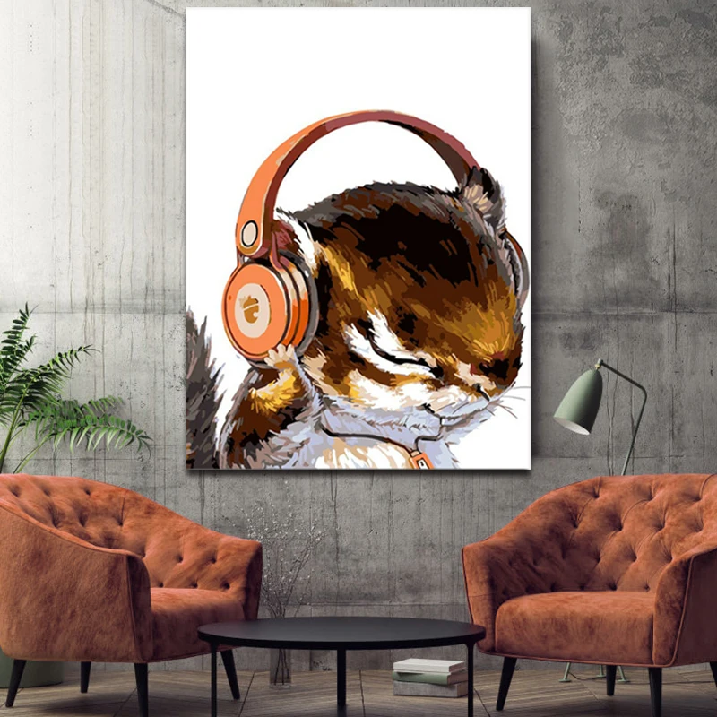 DIY картинки для раскраски по номерам с белкой прослушивание песни Картина