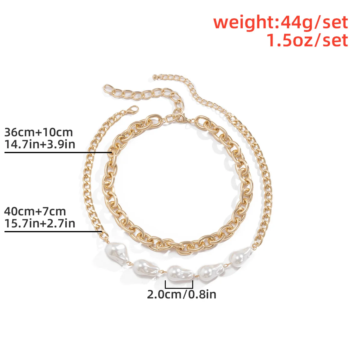 Женский чокер из искусственного жемчуга Goth толстая цепочка на шею в стиле K-POP