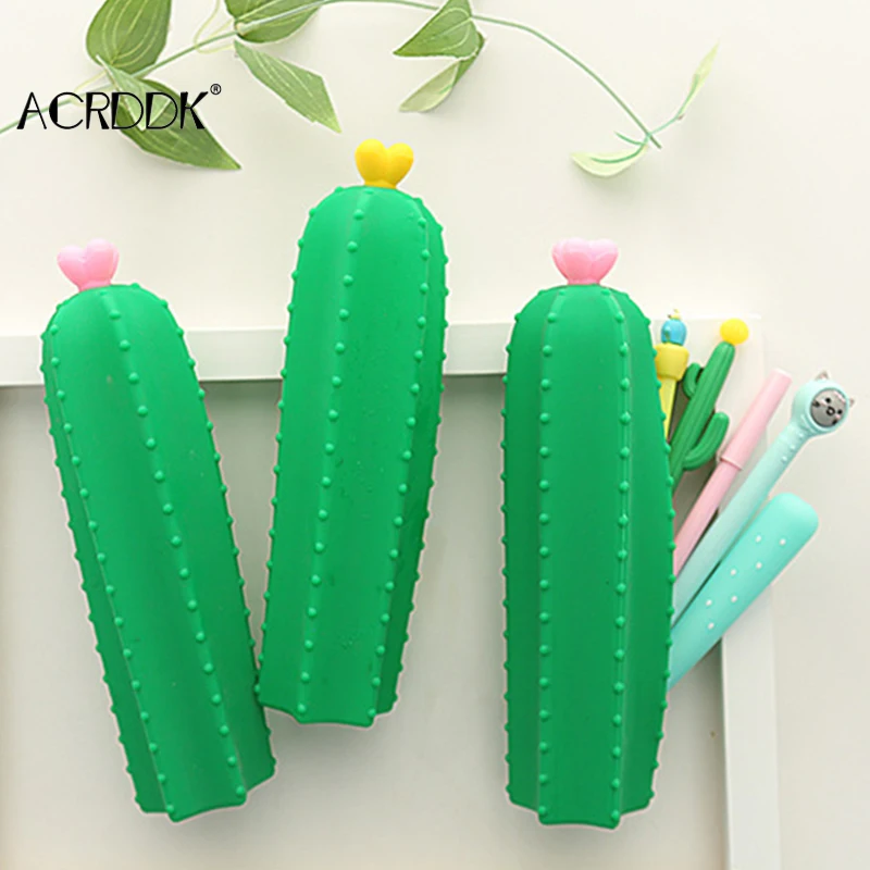 

Portable Silicone Pencil Case Cute Cartoon Waterproof Stationery Storage Bag Great Gifts for Boys and Girls DF