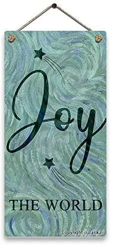 

Joy The World Wooden Retro Look Decoration Art Sign for Home Kitchen Bathroom Farm Garden Garage Inspirational Quotes Wall Decor