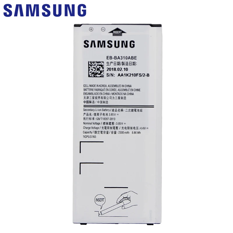 Samsung телефон батарея EB-BA310ABE 2300 мАч для samsung Galaxy A3 A310 A310F A310M A310Y сменные батареи