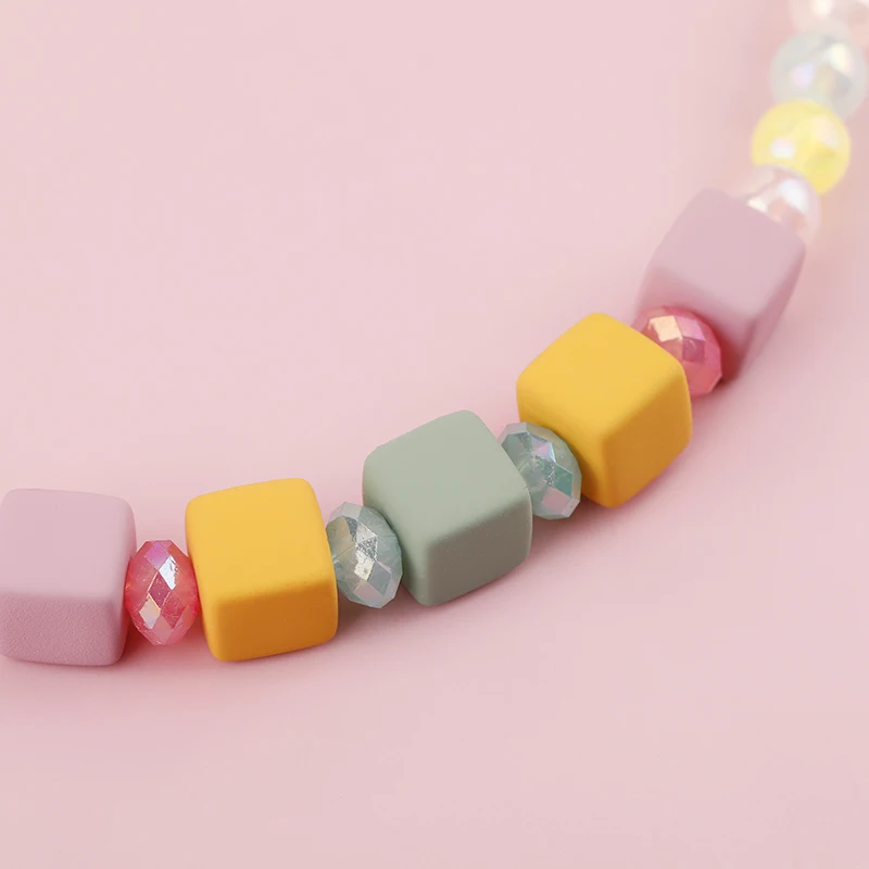 

Makersland Rainbow Beaded Necklace For Children Pendant Jewelry Multicolor Accessories 2020 Jewelry Trendy Princess Necklace