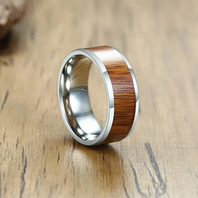 Классические обручальные кольца из нержавеющей стали 8 мм для мужчин с