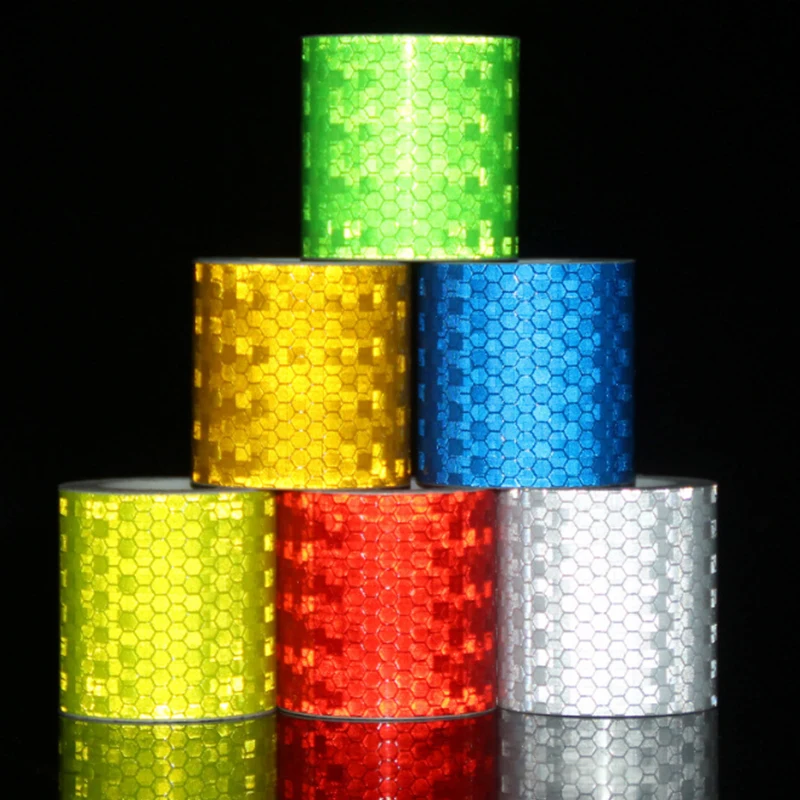 

Car Styling 5cmx300cm Safety Mark Warning Reminder Tape Reflective Strip Solid Color Sticker For Bicycle Motorcycle Car Decor