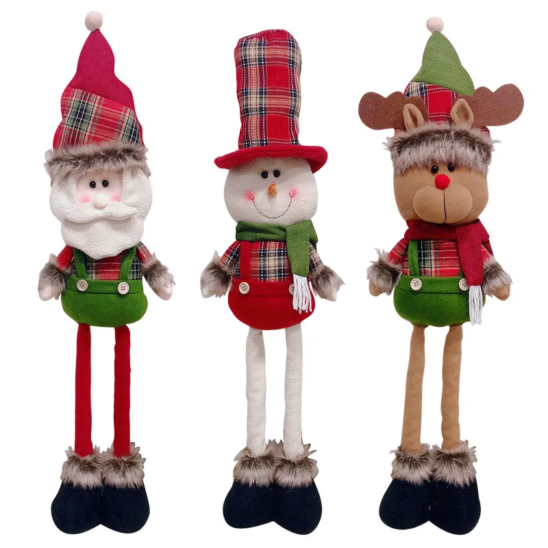 1 шт. Санта Клаус снеговик Рождественские куклы выдвижная кукла с ногами