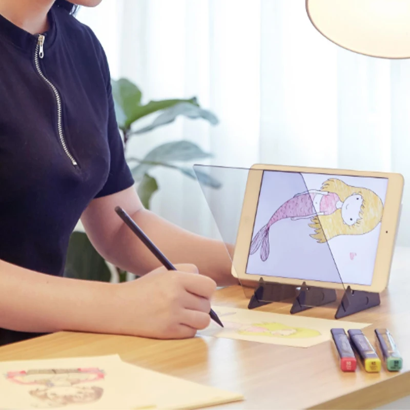 

Optical Image Drawing Board Sketch Reflection Dimming Bracket Painting Mirror Plate PR Sale