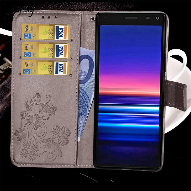 Чехол для sony Xperia 8 роскошный мягкий резиновый чехол бумажник с узором телефона