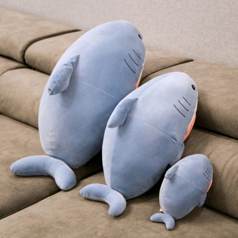

28-60CM Cute Animal Cat Face Shark Doll Children's Plush Toy Sleeping Pad Pillow Sofa Home Decoration Plush Toy Birthday Gift