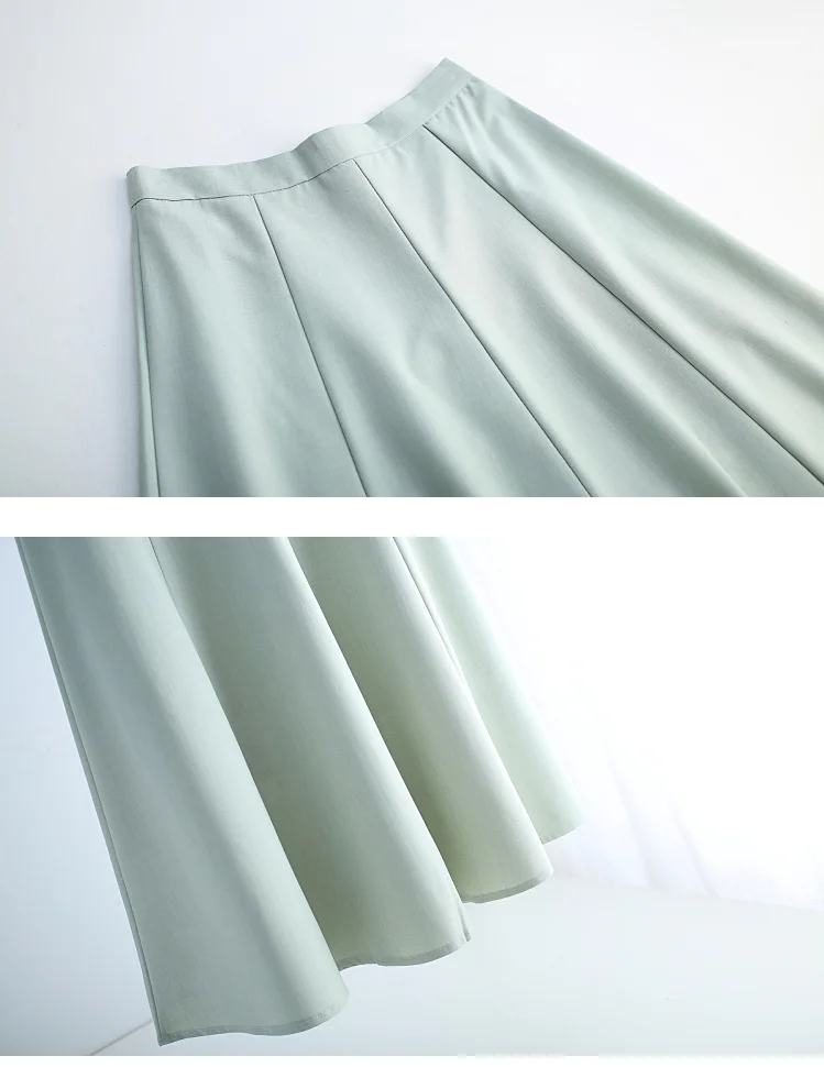 

Vintage Midi One Piece Skirts Women Loose Solid High Waist Chiffon Skirts Female Spring Summer Office Lady Elegant Casual Skirts