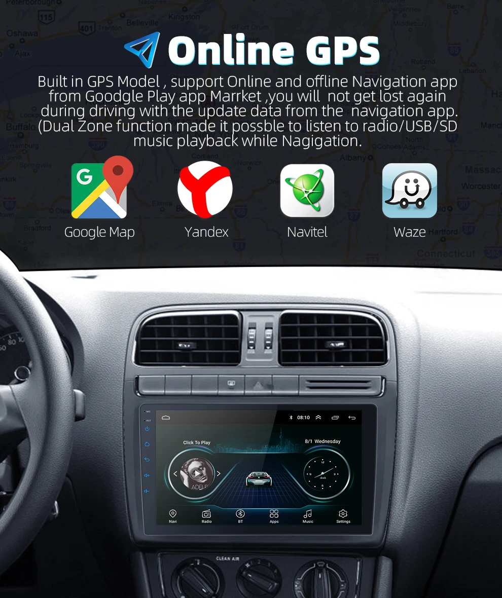 9 дюймов 2din Android 8 1 автомобильное радио для 2005 2011 Ford Focus Авторадио GPS навигация Bluetooth
