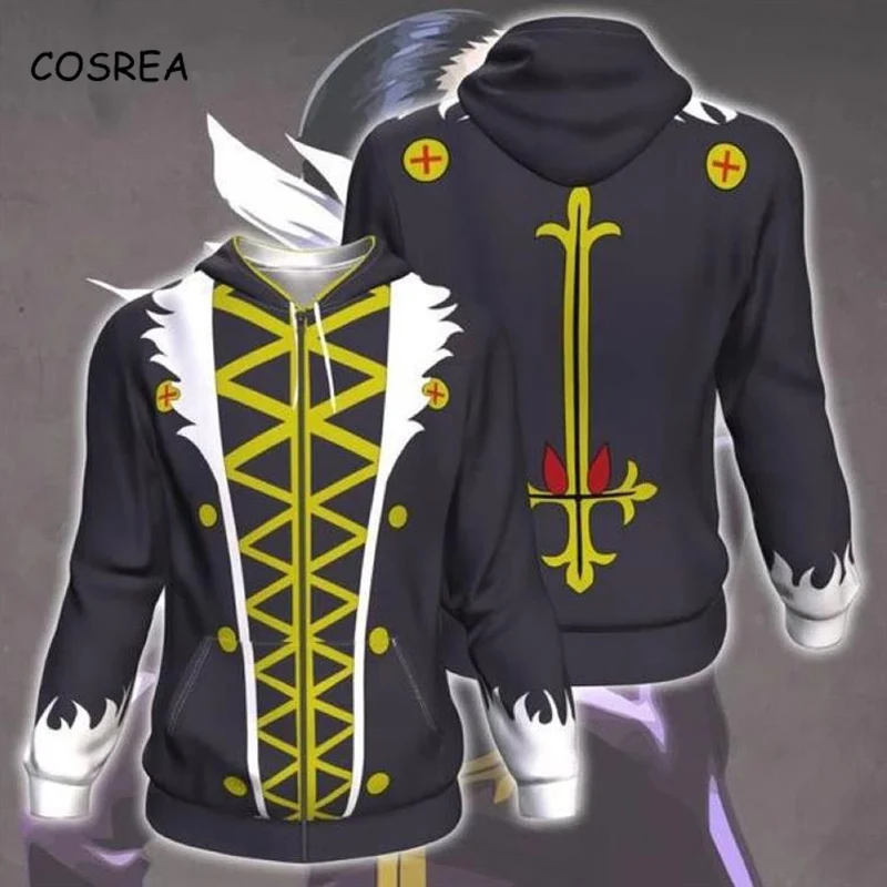 

Anime Hunter X Hunter Hoodies Boys Killua Zoldyck Baka Cosplay Jacket Cotton Hooded Top Casual Harajuku Sweatshirts Men Unisex