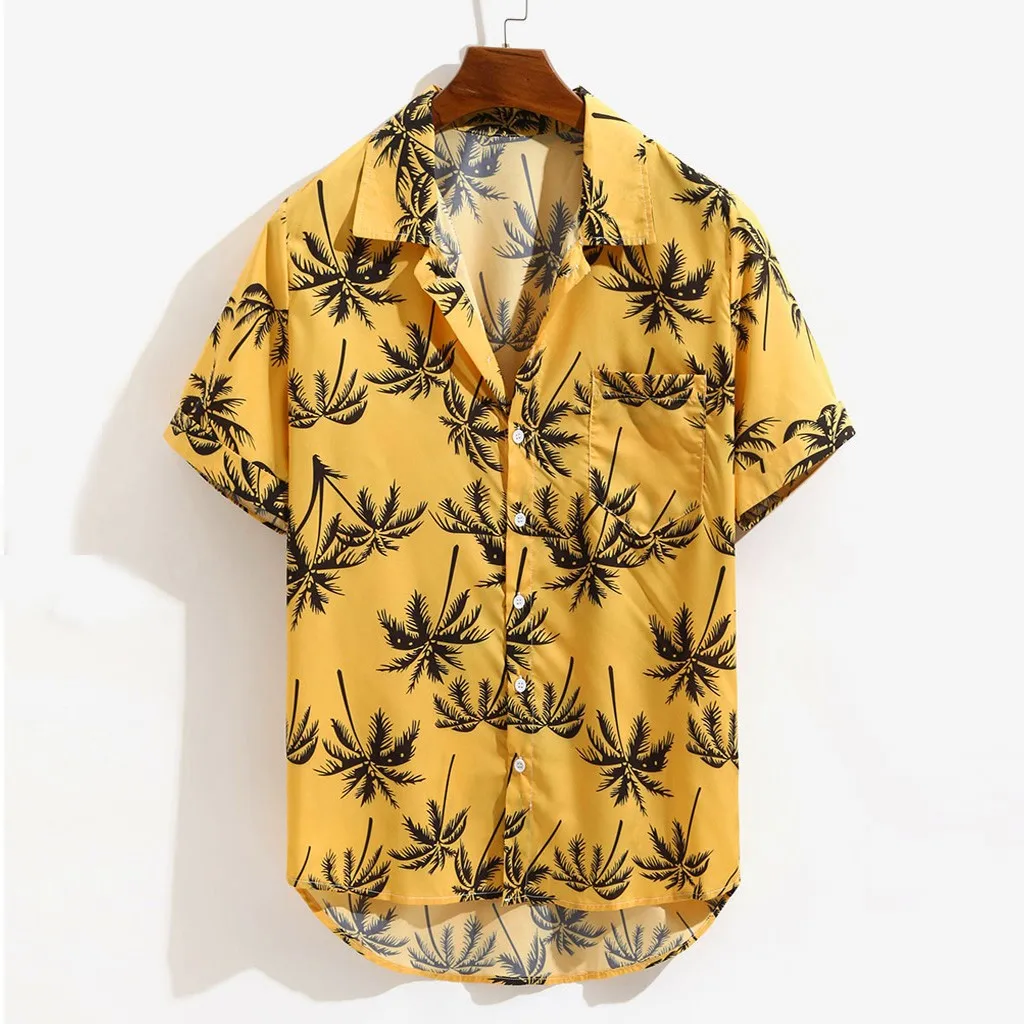 

Mens Printed Hawaiian Loose Beachwear Short Sleeve Casual Buttons Shirt Good Quality Men Shirts Plus Size Tops Dropshipping