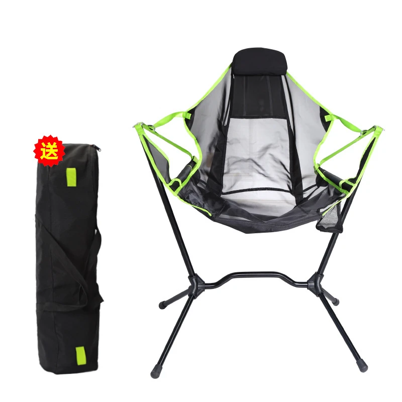 저렴한 야외 의자 낚시 접이식 달 의자 안락 의자 캠핑 여행 휴대용 흔들리는 의자 정원 안락 큰 버전 베개
