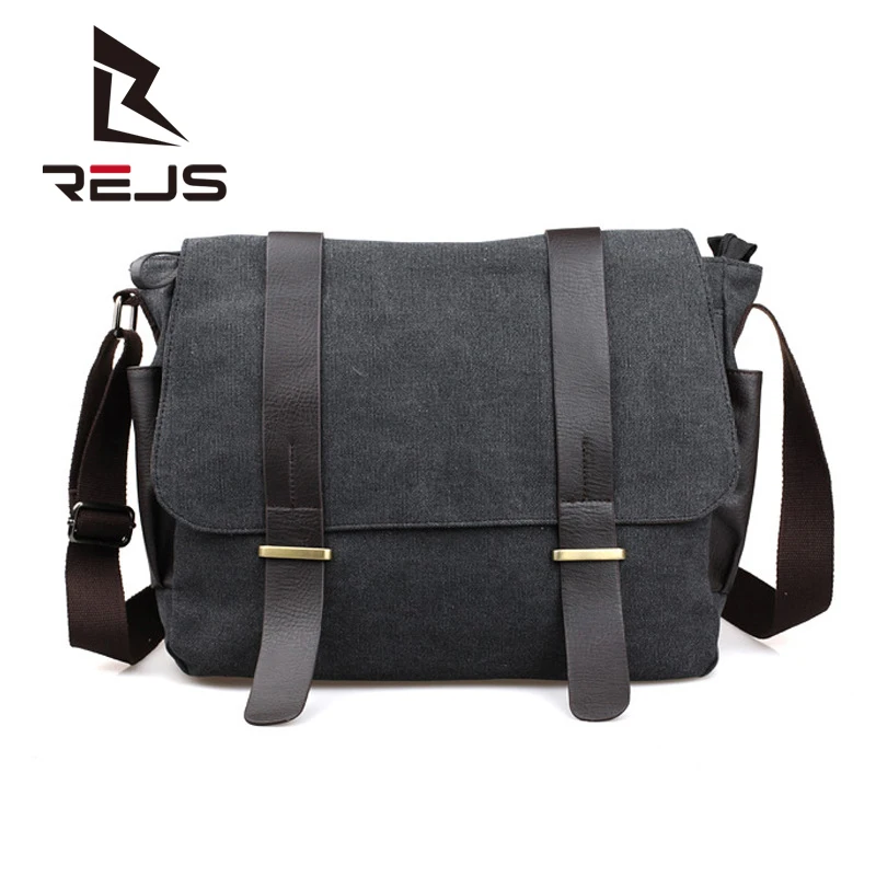 

REJS LANGT Casual Messenger Bag Men Pu Leather Shoulder Bags Retro Design Crossbody Bag Anti-Theft Travel Bandolera Hombre SAC