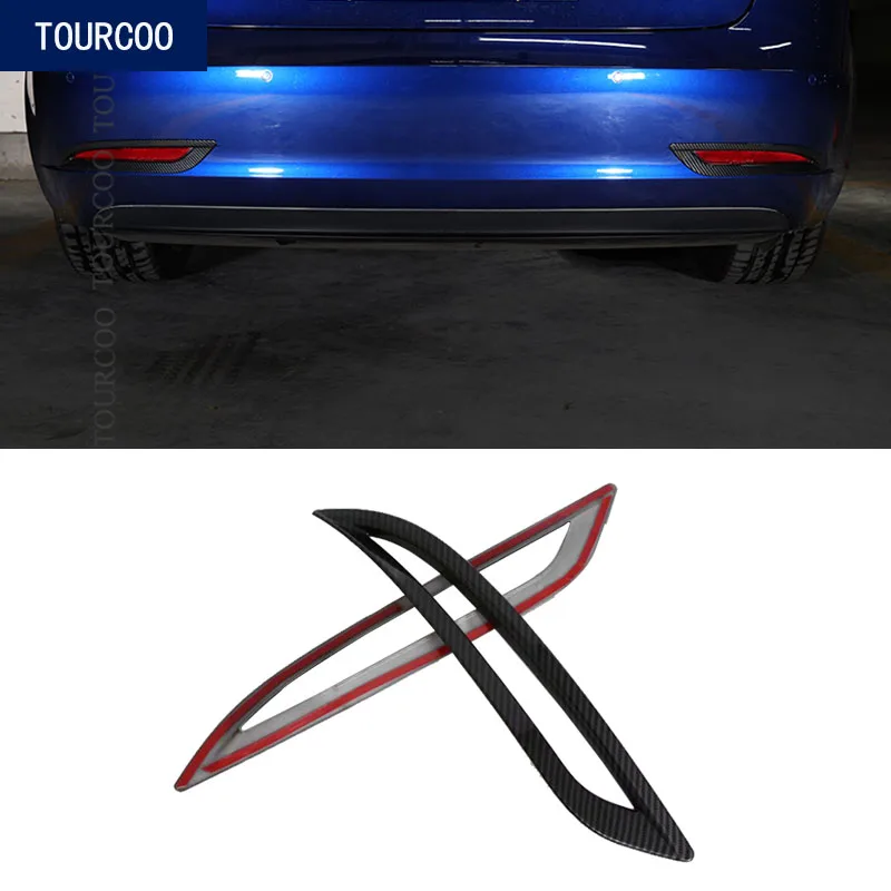 

For Tesla Model 3 2019 2020 Back Rear Tail Foglight Cover Trim Sticker Car Styling Exterior Decoration Accessories