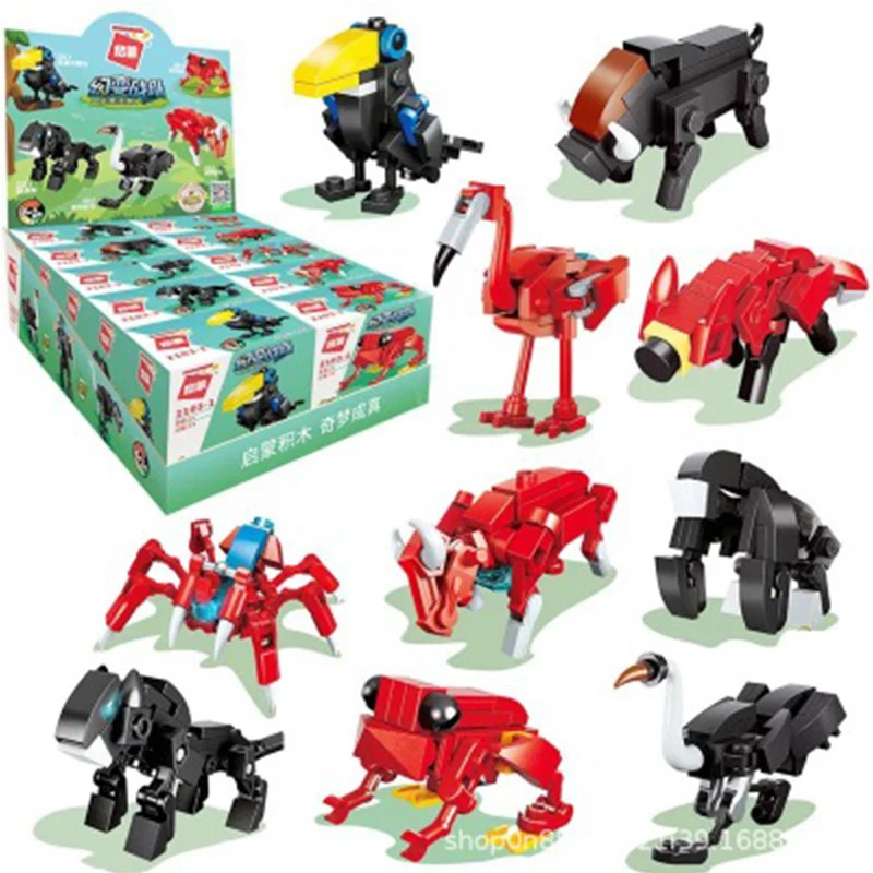 10 в 1 джунгли закон животных вечерние строительные блоки игрушки совместимы с DIY