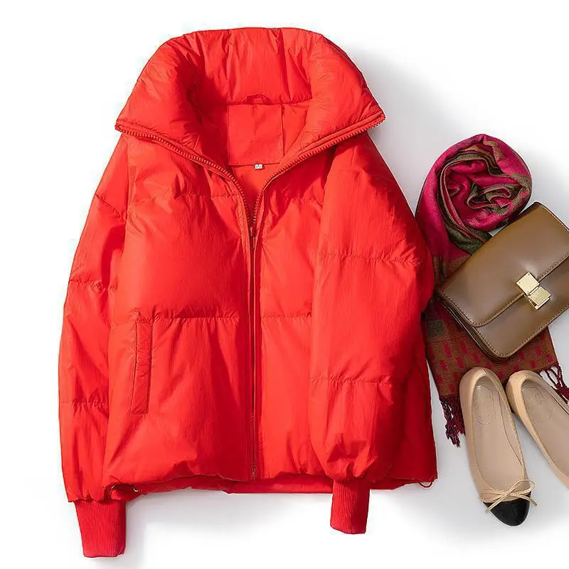 Модный яркий пуховик женская утепленная теплая парка с длинным рукавом для