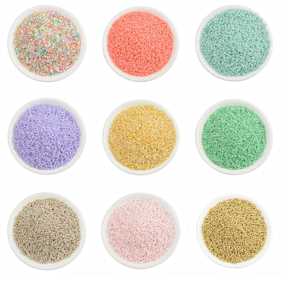 

15G/lot Handicraft 2MM Candy Cream Color Czech Glass Sand DIY Beads Round Hole Beads For Kids Handmade Jewelry Making Fit
