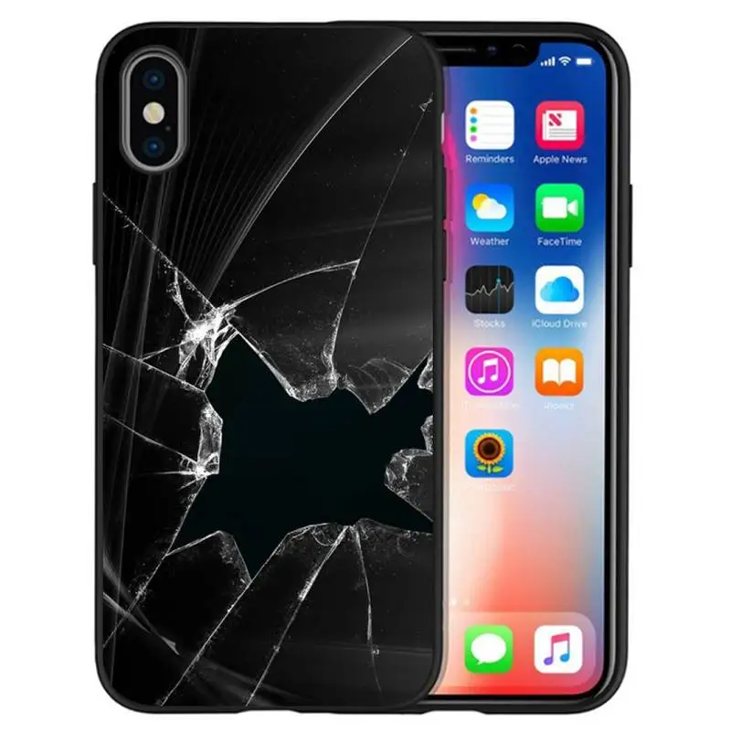 Чехол со сломанным стеклом для телефона IPhone 12 Pro X XS Max XR 7 8 Plus Mini 11 SE 2020 | Мобильные