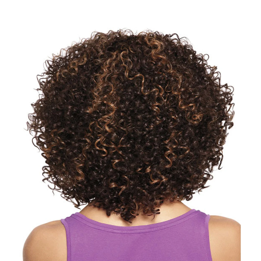 

Synthetic Medium Wild Curl Up Wig Afro High Temperature Resistant Brown