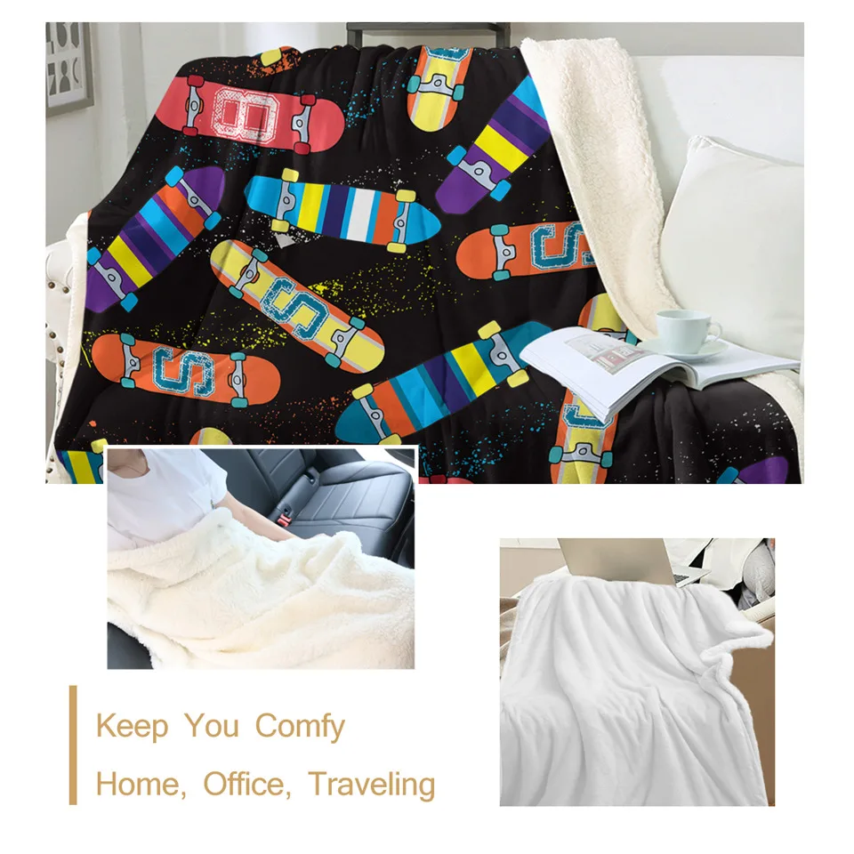BeddingOutlet, спортивное, мультяшное постельное белье, шары, шлем, шерпа, одеяло, американский футбол, пушистое одеяло, цветное, скейтборд, кровать, одеяло