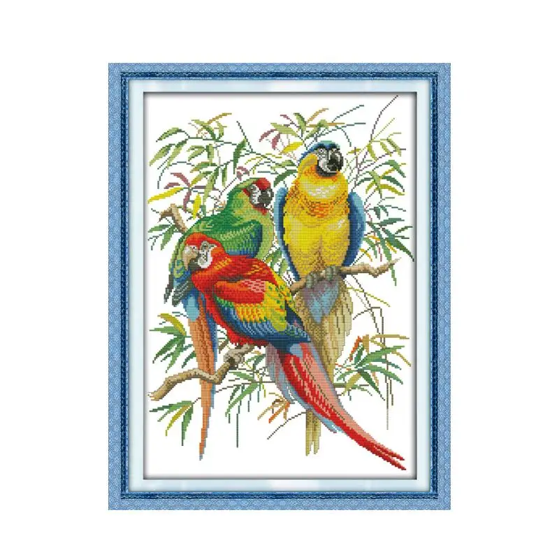 Набор для вышивки крестом Scarlet macaw, 14ct, 11ct, предварительно штампованный холст, вышивка крестиком, вышивка для любителей животных, рукоделие ручной работы