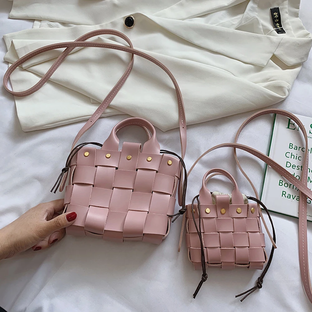 DIY Handmade Handbag Shoulder Strap Woven Bag Set Knit Design PU Material Bag Set Leather Backpack Accessories