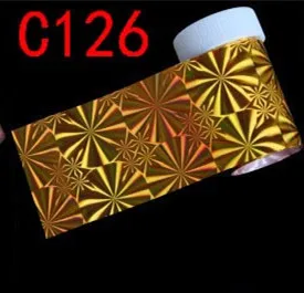C126 233 Тип 4*100 см голографические наклейки из фольги для переноса ногтей слайдер Радужная зимняя наклейка s для маникюра Nailart украшения(2 - Color: C126