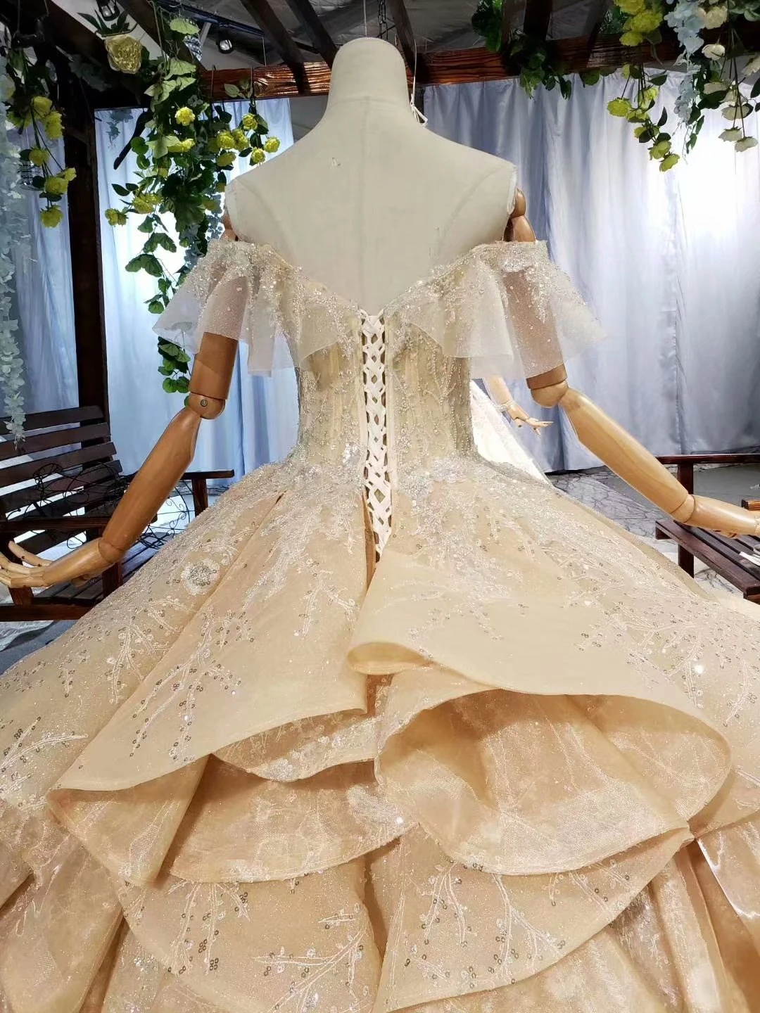 Свадебное платье для невесты Элегантное свадебное принцессы цвета шампанского с