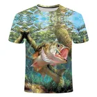 Новинка 2021, футболка для рыбалки, стильная повседневная футболка с цифровым 3D-принтом рыбы, мужская и женская футболка, Летние Топы И Футболки с коротким рукавом и круглым вырезом